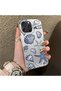 For iPhone 16 Pro Compatible Silicone Edge Hard Back Case Shell Patterned Couple Phone Case - 3