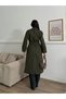 Buttoned Belted Lined Long Cashmere Coat - 8