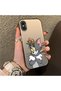 iPhone XS Compatible Silicone Edge Hard Back Case Mouse Pattern Couple Phone Case - 3