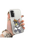 Samsung Galaxy M15 Compatible Silicone Edge Hard Back Case Mouse Pattern Couple Phone Case