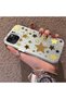 iPhone 15 Plus/14 Plus Compatible Retro Coffee Tone Star Sticker Printed Case, Aesthetic Design - 2