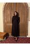 Stand collar sparkly flock print lined tulle dress - 2