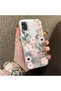 Samsung Galaxy A31 Compatible Pink Spring Flower and Green Leaf Pattern Phone Case, Shock Protection