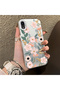 iPhone Xr Compatible Pink Spring Flower and Green Leaf Pattern Phone Case, Shock Protection