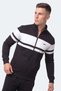 Rider Men's Stand Collar Zippered Black Sweatshirt - 6
