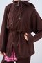 Women's Drawstring Detail Hooded Set Brown - 5