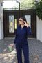 Oysho Fabric Zippered Suit Set Navy Blue - 3