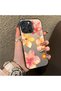 iPhone 16 Pro Max Compatible Watercolor Tropical Flower and Sun Pattern Phone Case, Shock Protection