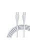 كابل USB-C إلى USB-C بطول 1 متر، مصنوع من مادة TPE المجدولة، للشحن السريع ونقل البيانات، باللون الأبيض