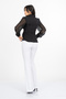 Women's Winter Black Luna Blouse Jacket Collar Tulle Sleeves Bead Detailed Blouse 201 - 4