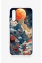 Samsung A50 Compatible Red Moon Patterned Silicone Case - 2