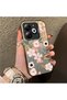 Tecno Spark 20 Compatible Pink Spring Flower and Green Leaf Pattern Phone Case, Shock Protection