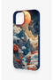 iPhone 13 Compatible Red Moon Pattern Silicone Case - 4