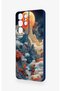 Samsung S21 Ultra Compatible Red Moon Patterned Silicone Case - 4