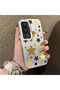 Vivo Y31/Y21D Compatible Retro Coffee Tone Star Sticker Printed Case, Aesthetic Design