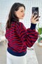 Thin Striped Knitwear Blouse 7K136 - 4