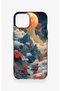 iPhone 13 Compatible Red Moon Pattern Silicone Case - 2