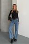 Women's Belted Flexible Wide Leg Comfortable Fit Jean Trousers - 5