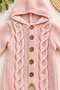 Baby Girl and Boy Hooded Hair Braid Patterned Buttoned Knitwear Knitted Jumpsuit Unisex 3-6-9-12Months - 4