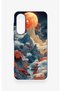 Samsung A57 Compatible Red Moon Patterned Silicone Case - 2