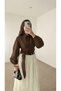 Tie-Front Crop Shirt - Mg - Bitter Brown