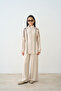 Women's Stripe Detail Adjustable Waist Suit Cream