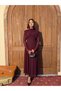 Stand collar sparkly flock print lined tulle dress - 3
