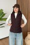 Women's Hooded Double Pocket Zippered Scuba Vest Plum - 27K 343 - 4