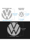 Sticker Set for Volkswagen 2021 Passat Polo Tiguan Golf Front, Rear and Steering Wheel Logo, Decorative Sticker - 2
