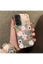 Samsung Galaxy A25 Compatible Pink Spring Flower and Green Leaf Pattern Phone Case, Shock Protection