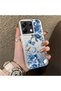 Redmi Note 13 Pro 5g Compatible Blue Turtle, Shell, and Coral Pattern Cover, Shock-Absorbing Structure