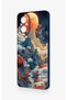 Realme 12 Lite Compatible Red Moon Patterned Silicone Case - 4