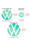Sticker Set for Volkswagen 2021 Passat Polo Tiguan Golf Front, Rear and Steering Wheel Logo, Decorative Sticker - 2