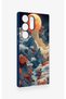 Samsung S23 Ultra Compatible Red Moon Patterned Silicone Case - 3