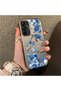 Samsung Galaxy A15 4G/5G Compatible Blue Turtle, Shell and Coral Pattern Cover, Shock-Absorbing Structure
