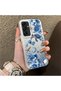 Samsung Galaxy A16 4G/5G Compatible Blue Turtle, Shell and Coral Pattern Cover, Shock-Absorbing Structure