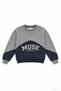 Text Embroidered Color Block Sweatshirt Grimelange - 2
