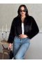Women's Round Neck Lined Crop Short Fur Coat