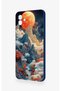 Samsung A04 Compatible Red Moon Patterned Silicone Case - 4