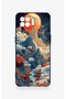 Oppo Reno 4 Lite Compatible Red Moon Patterned Silicone Case - 2