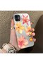 iPhone 11 Compatible Watercolor Tropical Flower and Sun Pattern Phone Case, Shock Protection