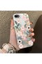 iPhone 7/8/Se 2020 2022 Compatible Pink Spring Flower and Green Leaf Pattern Phone Case, Impact Resistant