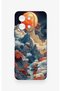 Vivo Y28 Compatible Red Moon Patterned Silicone Case - 2