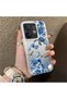 Vivo V60 Compatible Blue Turtle, Shell and Coral Pattern Cover, Shock-Absorbing Structure
