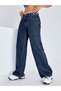 Women's Dark Washed Denim Pants - 7