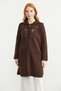 Embroidered Patterned Hooded Women's Knitwear Jacket - Brown