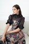 فستان مورد مزين بورد – اسود - 3