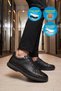 Black Genuine Leather Orthopedic Comfortable Sole Lace-Up Men's Casual Shoes 6K3536-2062 - 3