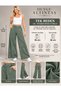 Women's High Waist Elastic Wide Leg Trousers with Pocket Detail and Premium Washed Effect - 2