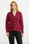 Motifed V-Neck Knitwear Cardigan - Claret Red - 4